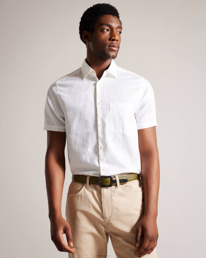 Piederumi Ted Baker Jaims kontrasta detaļas ādas josta tumši zaļa vīriešiem 26TV1996