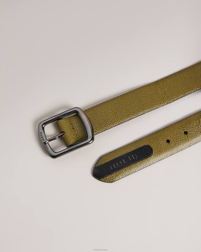 Piederumi Ted Baker Jaims kontrasta detaļas ādas josta tumši zaļa vīriešiem 26TV1996