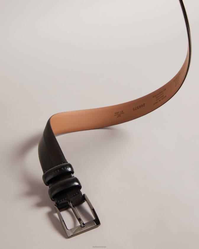 Piederumi Ted Baker harvii iegravēta ādas josta melns vīriešiem 26TV1966