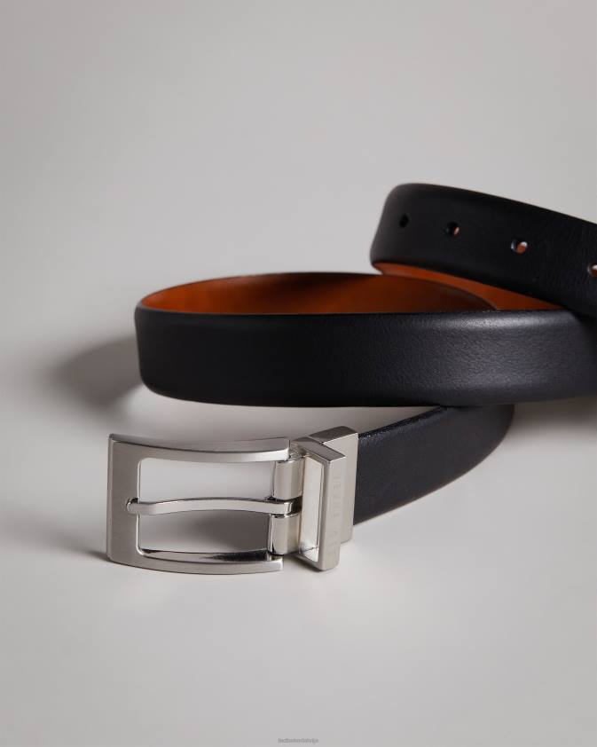 Piederumi Ted Baker karmer grozāmā ādas josta melns vīriešiem 26TV1829