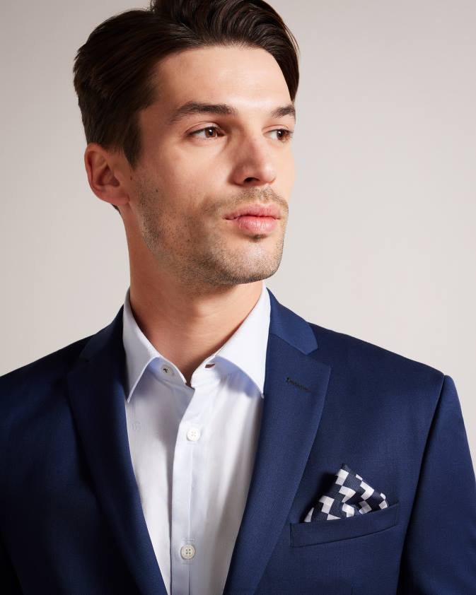 Piederumi Ted Baker geopok ģeometriskā apdruka zīda kabatas kvadrāts flote vīriešiem 26TV1991