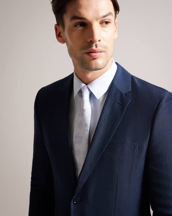 Piederumi Ted Baker berel magnolia žakarda kaklasaite zils vīriešiem 26TV2045