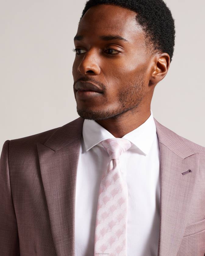 Piederumi Ted Baker herro fanu žakarda kaklasaite tumši rozā vīriešiem 26TV1968