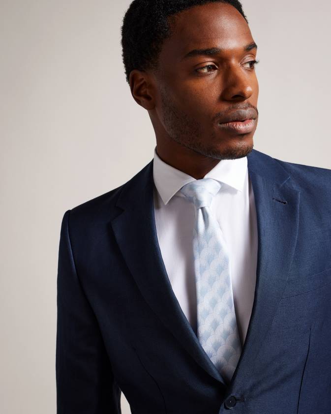 Piederumi Ted Baker herro fanu žakarda kaklasaite zils vīriešiem 26TV1877