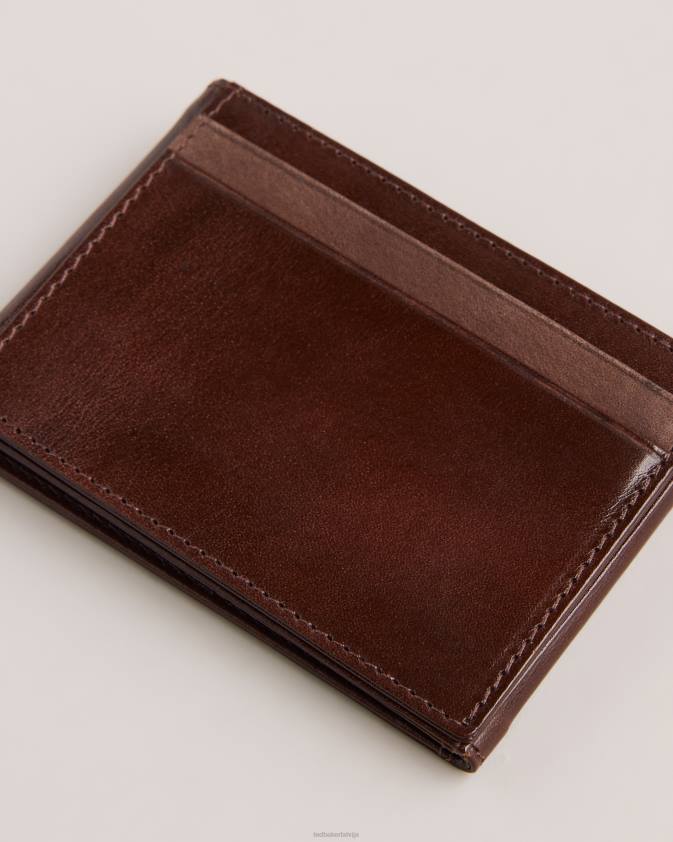 Piederumi Ted Baker sammey salocīts ādas kartes turētājs brūnā šokolāde vīriešiem 26TV1970