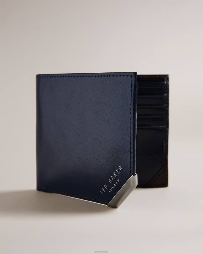 Piederumi Ted Baker kornerr metāla stūra bifold monētu maks flote vīriešiem 26TV1841