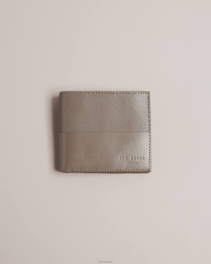 Piederumi Ted Baker tenary lāzergravēts svītru bifold maku ogles vīriešiem 26TV2026