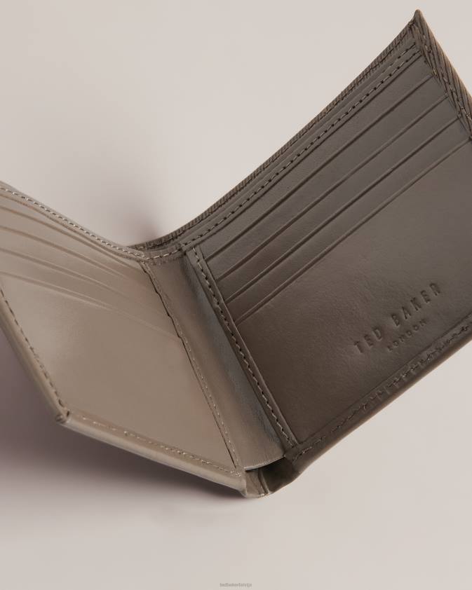 Piederumi Ted Baker tenary lāzergravēts svītru bifold maku ogles vīriešiem 26TV2026