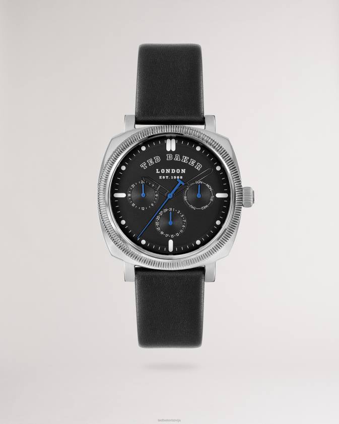 Piederumi Ted Baker timi melns gludas ādas siksniņas pulkstenis melns vīriešiem 26TV2052