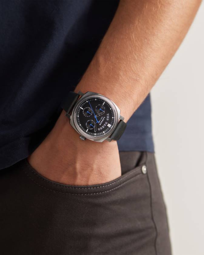 Piederumi Ted Baker timi melns gludas ādas siksniņas pulkstenis melns vīriešiem 26TV2052