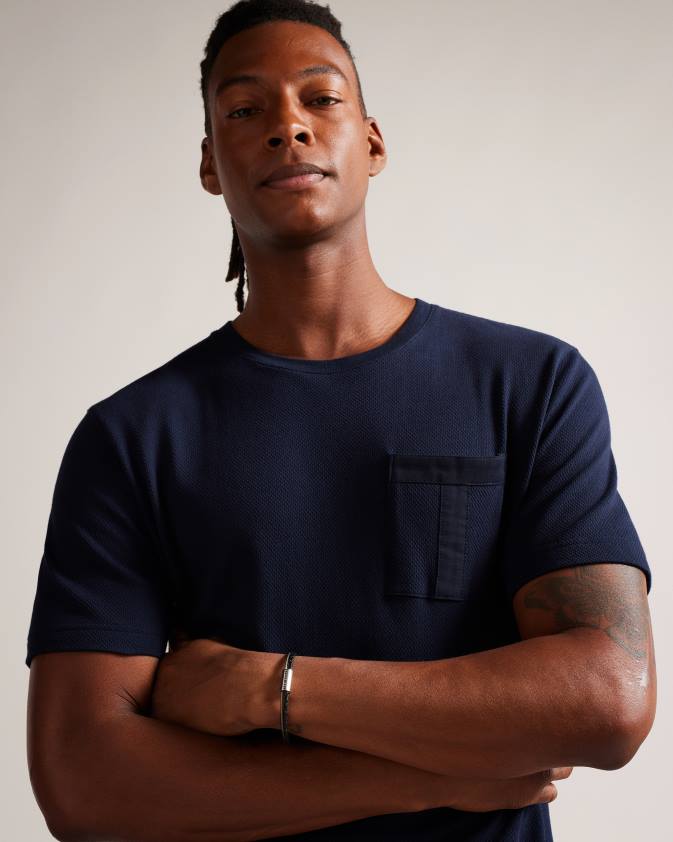 Piederumi Ted Baker geramee mezgloti ādas un metāla rokassprādze sudraba krāsa vīriešiem 26TV1827