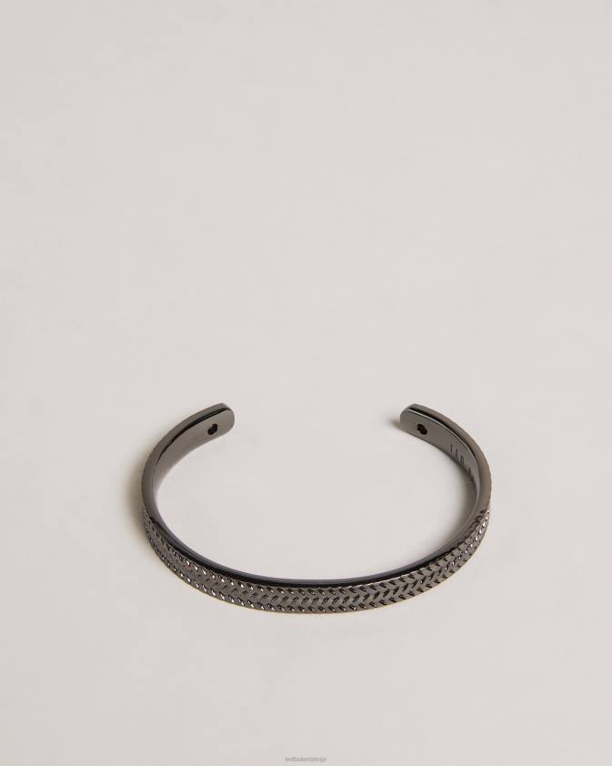 Piederumi Ted Baker sporta zālē austa reljefa rokassprādze melns vīriešiem 26TV1941