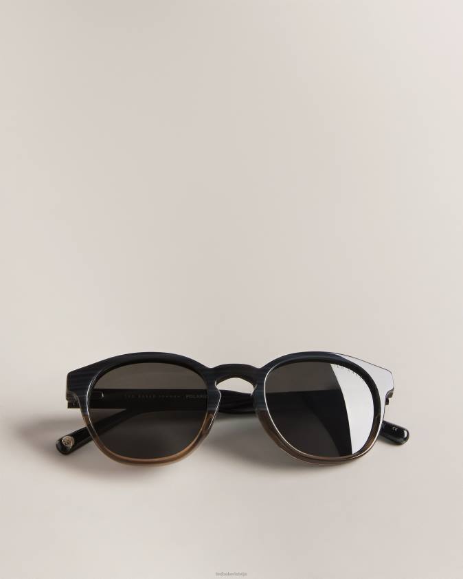 Piederumi Ted Baker gryglas apaļas krāsas bloka saulesbrilles pelēks vīriešiem 26TV2063