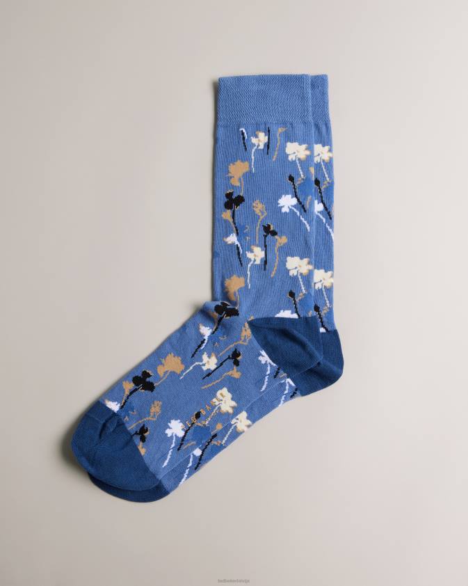 Piederumi Ted Baker florsoc ziedu raksta zeķes zils vīriešiem 26TV1943