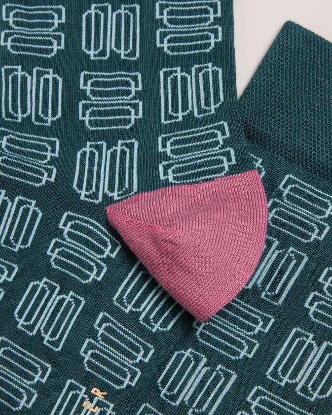 Piederumi Ted Baker gridsoc ģeometriskā raksta zeķes zaļš vīriešiem 26TV1976