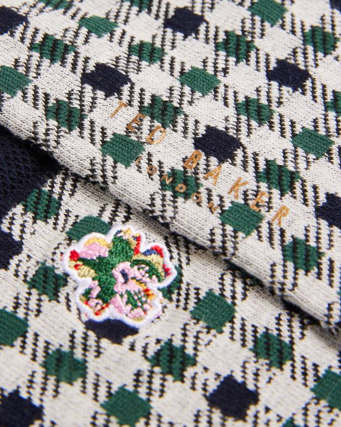 Piederumi Ted Baker savrupmājas čekas zeķes zaļš vīriešiem 26TV2003