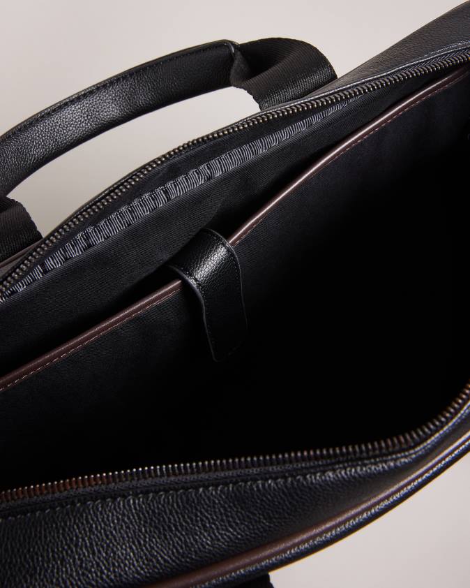 somas Ted Baker joshey mākslīgās ādas dokumentu soma melns vīriešiem 26TV1745