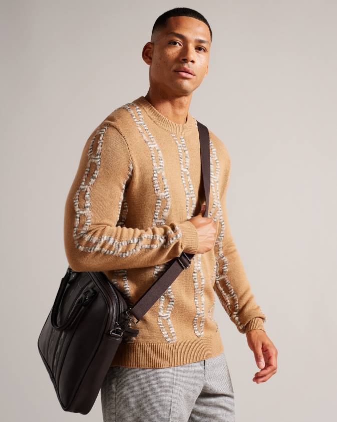 somas Ted Baker waymon house check pu dokumentu soma brūnā šokolāde vīriešiem 26TV1767