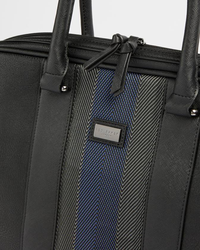 somas Ted Baker cherade ar svītrām apgriezts ādas portfelis melns vīriešiem 26TV1788