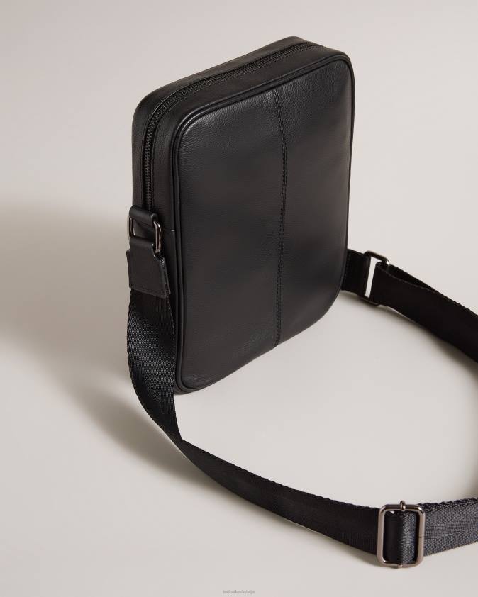 somas Ted Baker Canney tekstūras ādas lidojuma soma melns vīriešiem 26TV1750