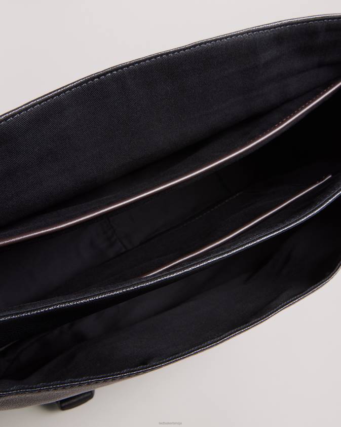 somas Ted Baker josper mākslīgās ādas kurjera soma melns vīriešiem 26TV1742