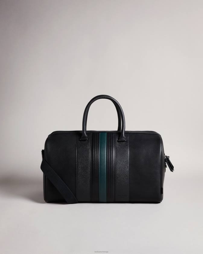 somas Ted Baker evyday svītrains pu holdall melns vīriešiem 26TV1755