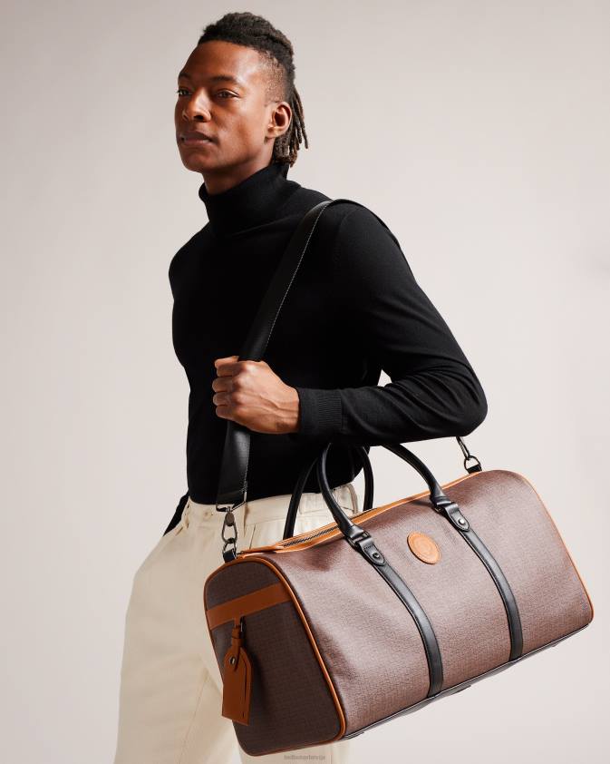 somas Ted Baker traylen t monogramma holdall brūnā šokolāde vīriešiem 26TV1735