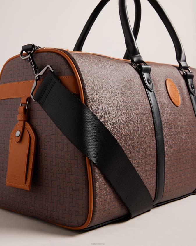 somas Ted Baker traylen t monogramma holdall brūnā šokolāde vīriešiem 26TV1735
