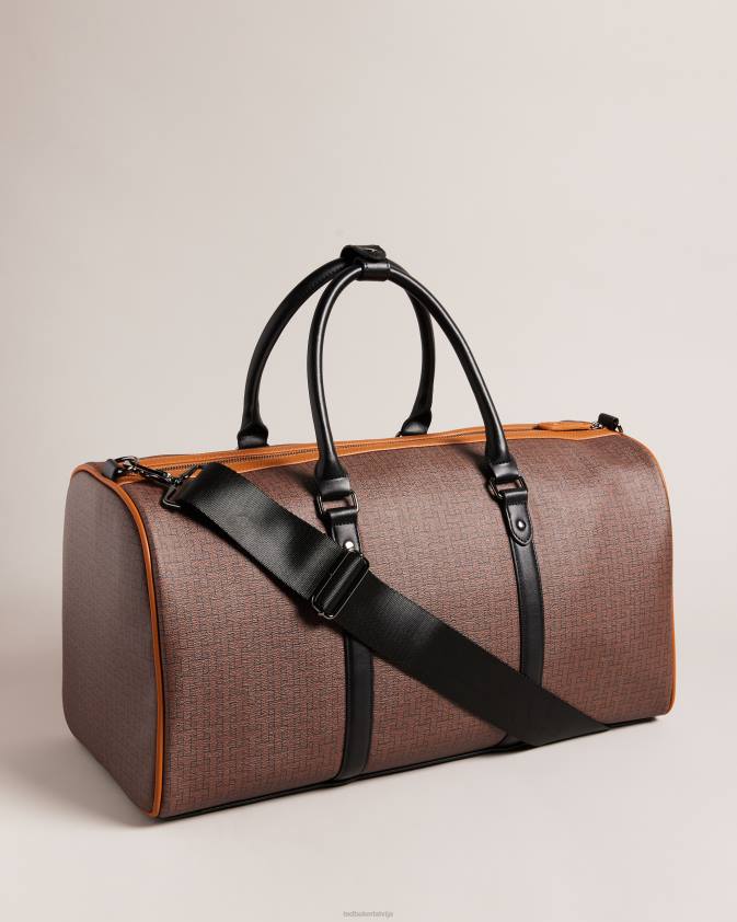 somas Ted Baker traylen t monogramma holdall brūnā šokolāde vīriešiem 26TV1735