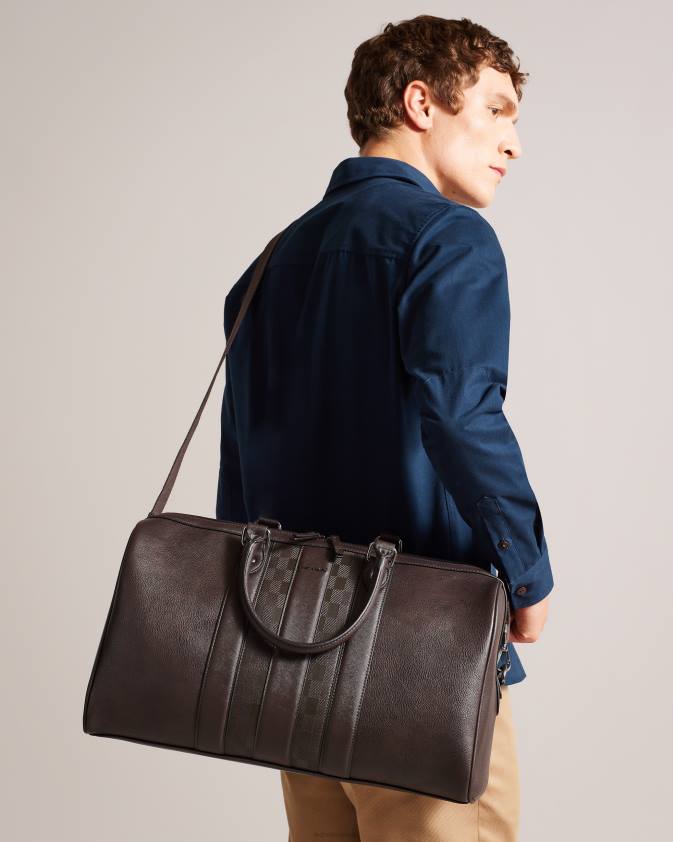 somas Ted Baker waylin house check pu holdall brūnā šokolāde vīriešiem 26TV1741