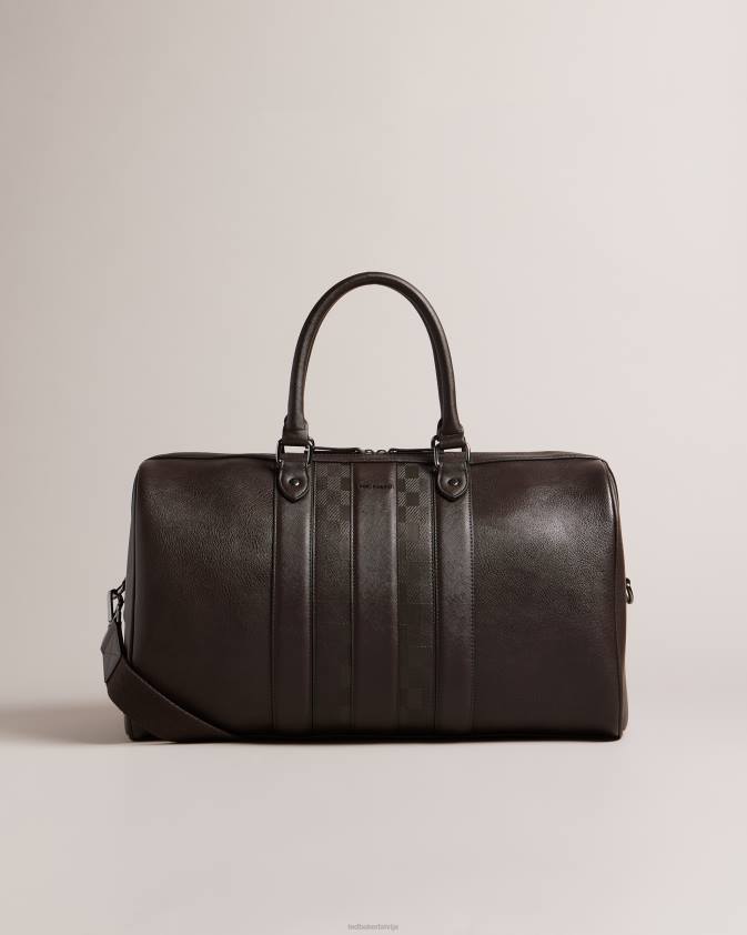 somas Ted Baker waylin house check pu holdall brūnā šokolāde vīriešiem 26TV1741